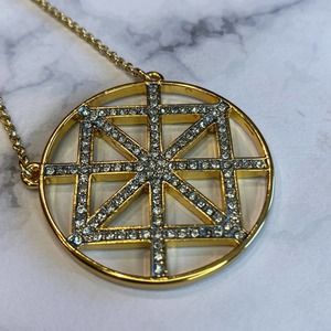 Juicy Couture Gold & Rhinestone Pendant Necklace